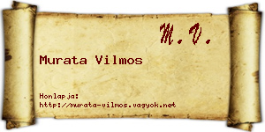 Murata Vilmos névjegykártya